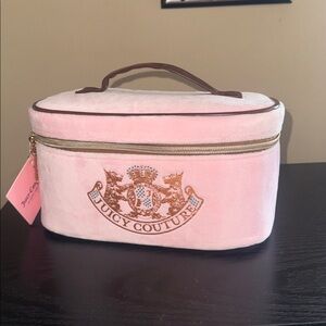 Juicy Couture Blush Pink Logo Cosmetic Bag Duo